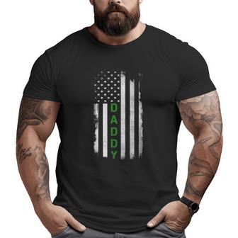 Border Patrol Agent Daddy Patriotic American Flag Dad Big and Tall Men T-shirt | Mazezy