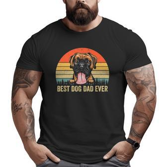 Boxer Dad Best Dog Dad Ever Vintage Dog Dad Father's Day Big and Tall Men T-shirt | Mazezy