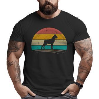 Boxer Dog Retro Vintage 70S Silhouette Breed Big and Tall Men T-shirt | Mazezy