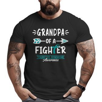 Brave I Grandpa I Tourette Syndrome Awareness I Teal Ribbon Big and Tall Men T-shirt | Mazezy