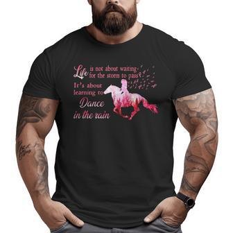 Breast Cancer Awareness Horse Ribbon Pink Big and Tall Men T-shirt | Mazezy