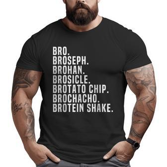 Bro Broseph Broham Gym Workout Weightlifting Fitness Big and Tall Men T-shirt | Mazezy CA