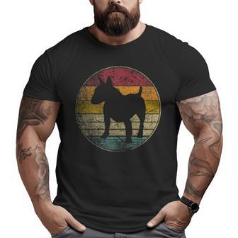 Bull Terrier Dog Vintage Distressed Retro Style Silhouette Big and Tall Men T-shirt | Mazezy