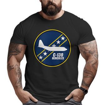 C130 Hercules Military Airplane Patch Veterans Day Xmas Big and Tall Men T-shirt | Mazezy
