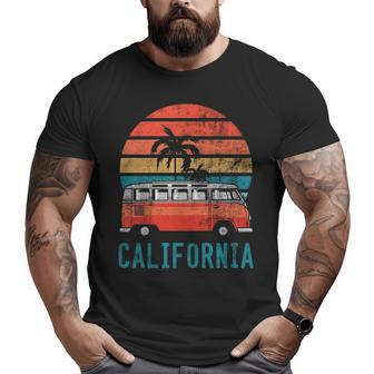 California Retro Surf Bus Vintage Van Surfer & Sufing Big and Tall Men T-shirt | Mazezy