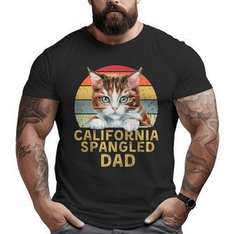 California Spangled Cat Dad Retro Cats Heartbeat Big and Tall Men T-shirt | Mazezy