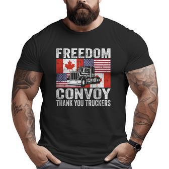 Canada Flag American Flag Truckers Freedom Convoy 2022 Big and Tall Men T-shirt | Mazezy AU
