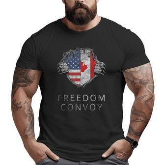 Canada Freedom Convoy 2022 Canadian Truckers Support Big and Tall Men T-shirt | Mazezy