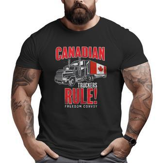 Canadian Truckers Rule Freedom Convoy 2022 Ver2 Big and Tall Men T-shirt | Mazezy