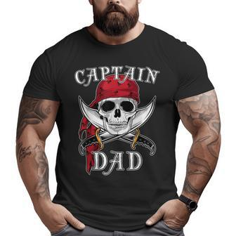 Captain Dad Skeleton Halloween Big and Tall Men T-shirt | Mazezy