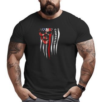 Carpenter American Flag Skull Version Big and Tall Men T-shirt | Mazezy