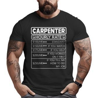 Carpenter Hourly Rate S Big and Tall Men T-shirt | Mazezy AU