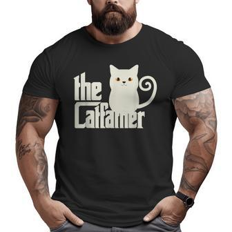 Cat Dad The Catfather Cats Kitten Big and Tall Men T-shirt | Mazezy
