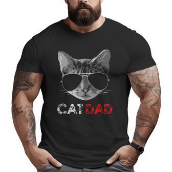 Cat Dad Father's Day For Cat Lovers Big and Tall Men T-shirt | Mazezy
