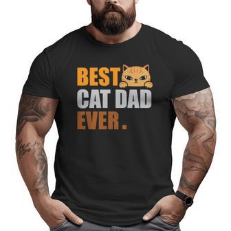 Cat Dad Fathers Day Kitty Daddy Papa Christmas Big and Tall Men T-shirt | Mazezy