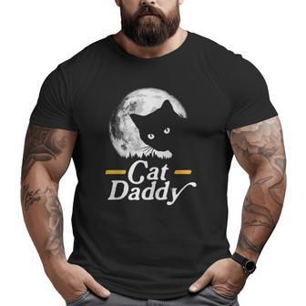 Cat Daddy Vintage Eighties Style Cat Retro Full Moon Big and Tall Men T-shirt | Mazezy