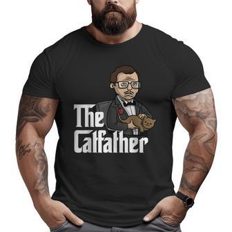 The Catfather T Cat Dad Father Of Cats Big and Tall Men T-shirt | Mazezy