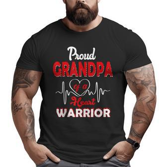Chd Awareness Proud Grandpa Of A Heart Warrior Big and Tall Men T-shirt | Mazezy