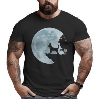Chihuahua Dog Full Moon Love Sweet Puppy Owner Cute Pet Big and Tall Men T-shirt | Mazezy