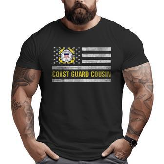 Coast Guard Cousin With American Flag For Veteran Day Veteran Big and Tall Men T-shirt | Mazezy