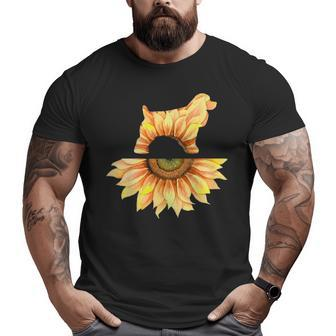 Cocker Spaniel Sunflower Big and Tall Men T-shirt | Mazezy