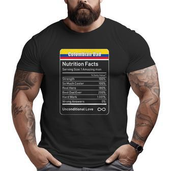 Colombian Dad Nutrition Facts Father's Big and Tall Men T-shirt | Mazezy CA