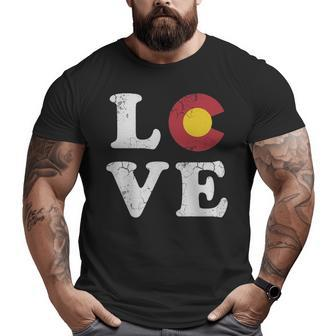 Colorado Flag Love Big and Tall Men T-shirt | Mazezy