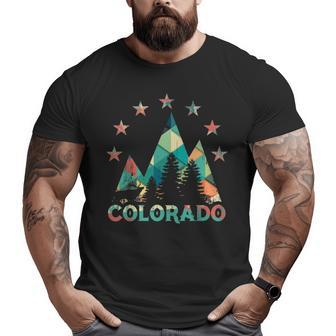 Colorado Mountains Pine Trees And Elk Poly Big and Tall Men T-shirt | Mazezy