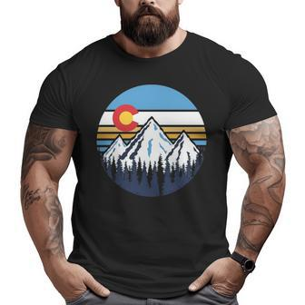 Colorado Mountains Retro Vintage Vibe Big and Tall Men T-shirt | Mazezy