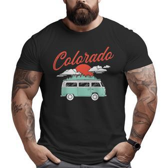 Colorado Vintage Hippie Van 60S Distressed Big and Tall Men T-shirt | Mazezy