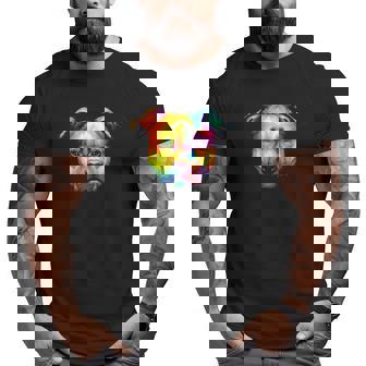 Colorful Pitbull Face Pitbull Dog Lover Big and Tall Men T-shirt | Mazezy