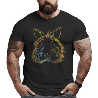 Colourful Bunny Lionhead Rabbit Big and Tall Men T-shirt | Mazezy