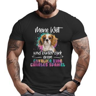 Colourful Cavalier King Charles Spaniel Dog Mummy Big and Tall Men T-shirt | Mazezy UK