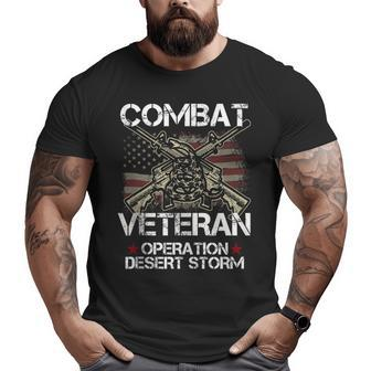Combat Veteran Desert Storm Military Flag 4Th Of July Big and Tall Men T-shirt | Mazezy