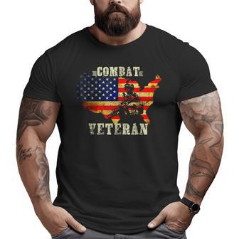 Combat Veteran Proud American Soldier Military Army Big and Tall Men T-shirt | Mazezy