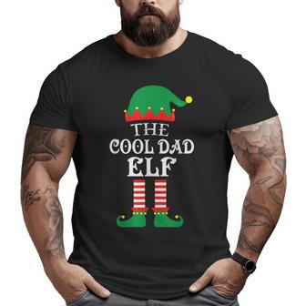 The Cool Dad Elf Matching Family Group Christmas Pajama Big and Tall Men T-shirt | Mazezy