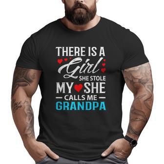 Cool Grandpa From Granddaughter Red Hearts Big and Tall Men T-shirt | Mazezy