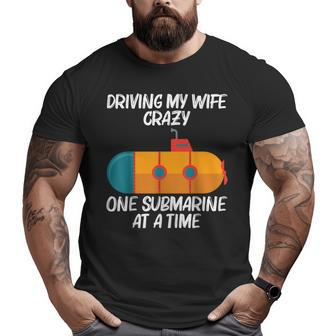 Cool Submarine For Men Dad Sea Veteran Submariner Big and Tall Men T-shirt | Mazezy