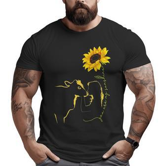 Cow Girl Sunflower You Are My Sunshine Farm Girl Big and Tall Men T-shirt | Mazezy