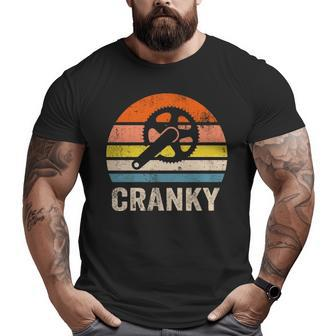 Cranky Vintage Sun Bicycle Lovers Cycling Cranky Big and Tall Men T-shirt | Mazezy