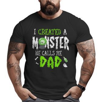 I Created A Monster Halloween Costume Tee For Dad From Son Big and Tall Men T-shirt | Mazezy DE