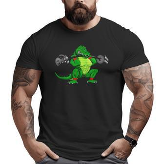Crocodile In The Gym Bodybuilding Fitness Lift Weightliftin Big and Tall Men T-shirt | Mazezy