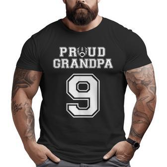 Custom Proud Football Grandpa Number 9 Personalized For Men Big and Tall Men T-shirt | Mazezy