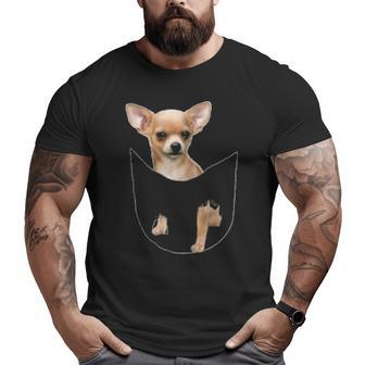 Cute Chihuahua In Your Pocket Big and Tall Men T-shirt | Mazezy DE