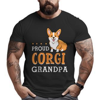 Cute Corgi Grandpa Father's Day Dog Lover Proud Big and Tall Men T-shirt | Mazezy