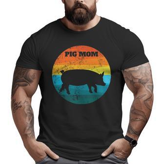 Cute Pot Belly Pig Mom Vintage Pig Lovers Big and Tall Men T-shirt | Mazezy