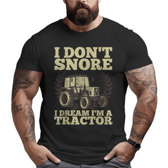 Cute Tractor For Men Dad Kids Agriculture Farmer Snore Truck Big and Tall Men T-shirt | Mazezy