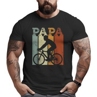 Cycling Biker Vintage Retro Bicycle Cyclist Papa Big and Tall Men T-shirt | Mazezy