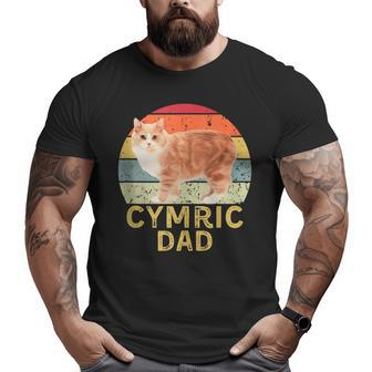 Cymric Cat Dad Retro Vintage Cats Lovers & Owners Big and Tall Men T-shirt | Mazezy
