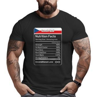 Czech Dad Nutrition Facts Father's Day Big and Tall Men T-shirt | Mazezy
